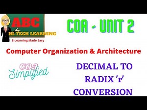 CONVERSION FROM DECIMAL TO RADIX NUMBER SYSTEM