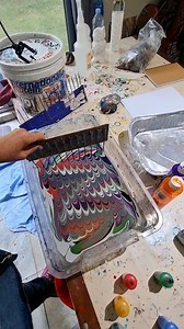 2.6K views · 311 reactions | Terrible Water Marbling video. One-handed pattern formation for paper . . . .#artbloopers #artclassbrisbane #artisticvibes | Raynbow Crow Studios | Facebook