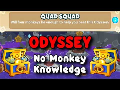 BTD6 Odyssey | No Monkey Knowledge Guide | Hard Mode Tutorial | Quad Squad