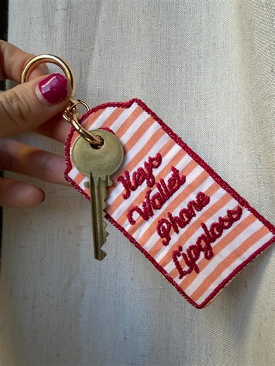 Personalized Embroidered Keychain - Etsy