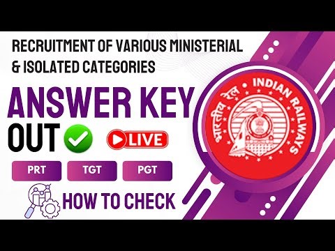 RRB PRT TGT PGT I ANSWER KEY OUT LIVE I RESPONSE SHEET DOWNLOAD | Ministerial & Isolated Categories