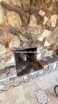 Massive Stone Fireplace Deep Clean ✨ | Satisfying Restoration⁠
