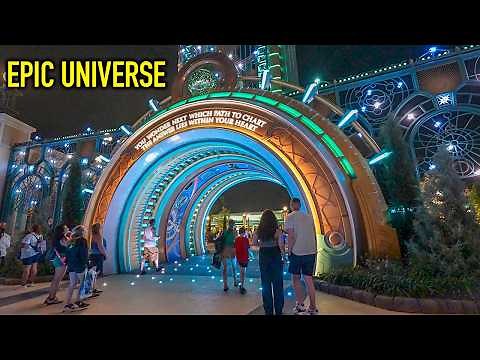 EPIC UNIVERSE Walkthrough - (NIGHT) All Lands - Universal Orlando New Theme Park