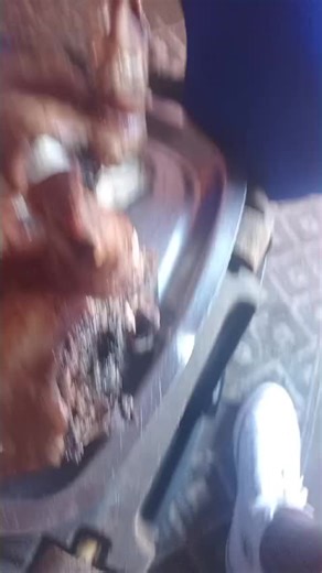 Chicken Preparation and Eating Process in Rustic Setting