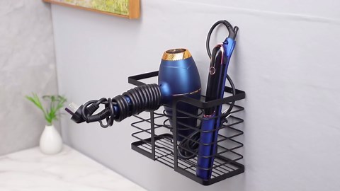 YIGII Hair Dryer Holder/Hair Tool Organizer Wall Mount - Metal Wire Bathroom Blow Dryer Holder Hair Styling Hot Tools Organizer for Flat Iron, Curling Wand, Straightener, Electric Shaver