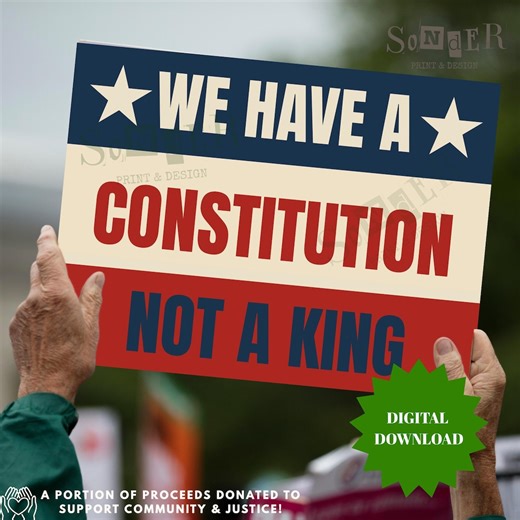 No Kings in America Protest Sign: Bold Activist Art (digital Download) - Etsy