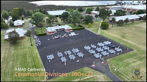 2.7K views · 140 reactions | The rain stayed away and the sun popped up albeit for a short time during this mornings Fleet Divisions Ceremonial Parade. Senior Naval Officer, Victoria, Commodore Greg Yorke CSC RAN was the parade reviewing officer. This aerial video captures the parade from a birds-eye view perspective. #hmascerberus #OurPeople #YourADF | HMAS Cerberus | Facebook