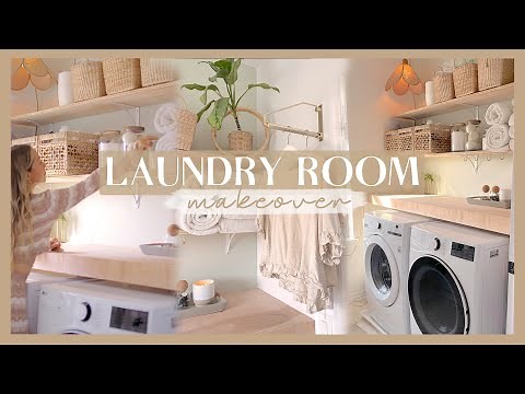 DIY LAUNDRY ROOM MAKEOVER | organization & decor ideas for a small space!