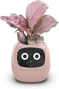 Smart Flowerpots,Smart Pet Planter,Ai Planter,Intelligent Flowerpots,Multiple Expressions,7 Smart Sensors, And Ai Chips Make Raising Plants Easy And Fun For Living Room,Desk,Plant-free (Pink)