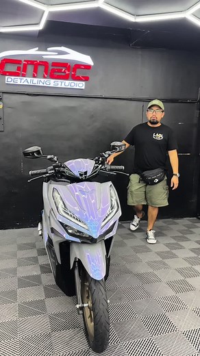 Aaron yao castro (@gmacpaintanddetailing) - Honda Click 125 V3 Repaint: From Stock Color to Chameleon Gray Finish