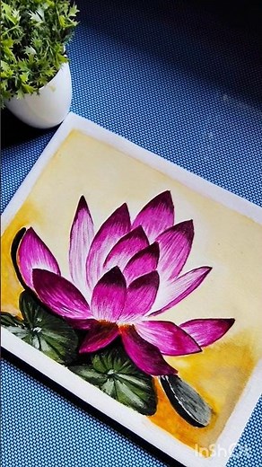 ✨ lotus flower painting with acrylic colour step by step beautiful lotus flower painting #shorts