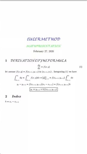 NUMERICAL METHODS - proof of eulers method