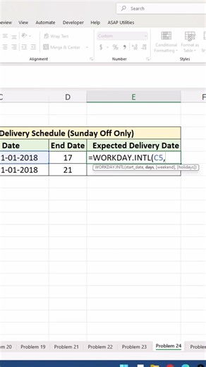 #23 Excel Interview Challenge | Delivery Date Calculate Kaise Kare?#excel #excelshorts #guideofmad