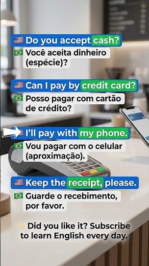 Você saberia pagar em inglês sem passar vergonha? 💳😳