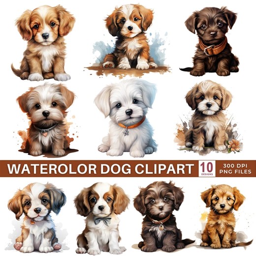 Watercolor Dog Clipart Bundle: Dog Breed Graphics, Printable Pet Illustrations, Realistic Dogs PNG - Etsy