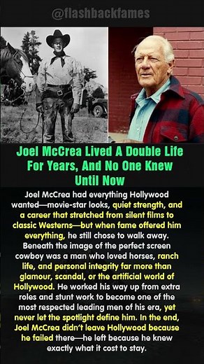Joel McCrea Lived A Double Life For Years, And No One Knew—Until Now #shorts