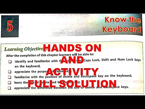 KNOW THE KEYBOARD | DAV CLASS 3 COMPUTER CHAPTER 5 | HANDS ON AND ACTIVITY | ASSESSMENT ACTIVITY#dav