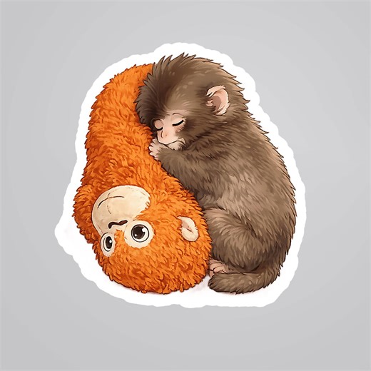 Punch the Baby Monkey Sticker, Decal for Water Bottles and Laptops - Famous Zoo Monkey - Emotional Support Animal Sticker - Etsy