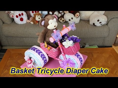 Basket Tricycle Diaper Cake