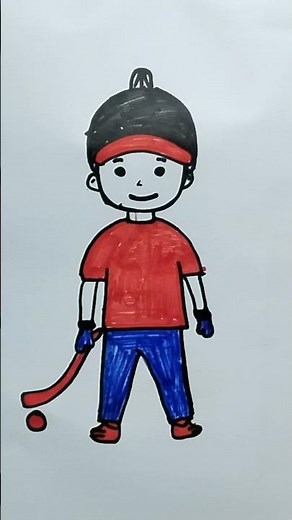 How To Draw A Hockey Player #drawing #shorts