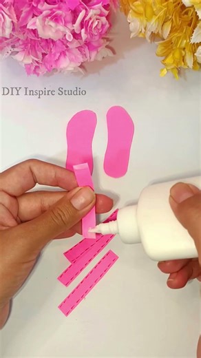 Viral DIY Mini Paper Slippers! 👠 #shorts #diy #crafts