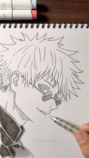 How to draw Gojo side profile 🤩 #gojo #art #drawing #tutorial #anime #shorts #sketch #jujutsukaisen