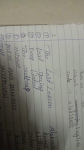 Given List of Chapters:The Last LessonLost SpringDeep Water... | Filo