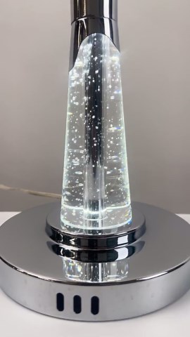 Modern Glass Column Table Lamp With Chrome Base and White Shade - Etsy