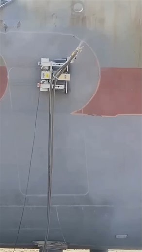 AKA Robotics on Instagram: "Steel ship hull blasting by WallHiker W-04 Surface Preparation Robot"