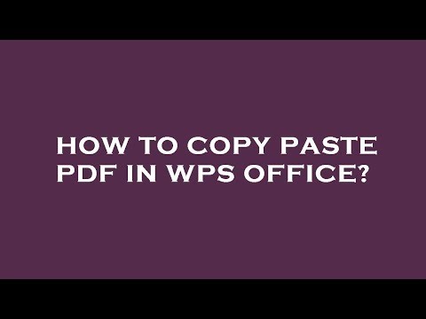 How to copy paste pdf in wps office?