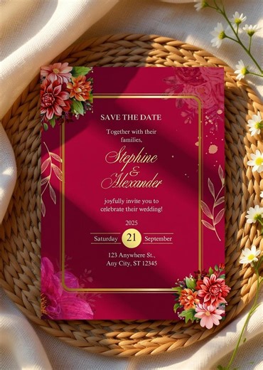 Modern Wedding Invitation Template, Editable Wedding Invite, DIY Invitation, Printable Wedding Invitation Card, Instant Download - Etsy