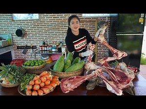 '' Cow legs soup '' Yummy cow legs soup cook with country style - Cooking with Sreypov