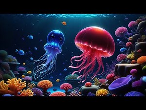 Four Jellyfish Glow Underwater | Jellyfish Song for Kids | Ocean Nursery Rhyme & Preschool Learning