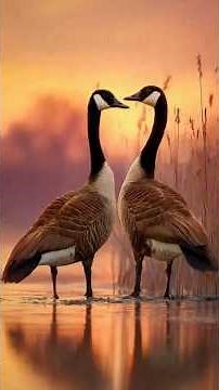 🦢Canada Goose: Is This the Most Loyal Love Story in the Bird World? 💞 #canadagoose #wildlife