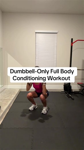 At-Home Full Body Conditioning Workout 💦 Get the full workout in the Simply Strong App Free 5-day trial link is in my bio. #realisticfitness #busymomsgetfit #teacherworkouts #strengthtrainingforwomenbywomen #garagegym