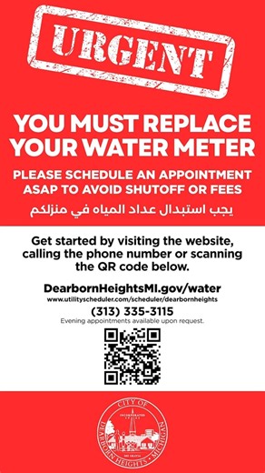 Attention #dearbornheights residents who haven't had their water meters replaced yet!