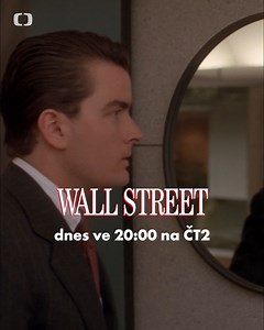 13K views · 188 reactions | Dokáže přežít nezkušený nováček v nelítostném světě velkých financí?  Michael Douglas jako nekompromisní finanční predátor a Charlie Sheen v roli ambiciózního makléře uvězněného ve spárech newyorské burzy.  Kultovní drama režiséra Olivera Stonea Wall Street dnes večer ve 20:00 na ČT2.  | Česká televize | Facebook
