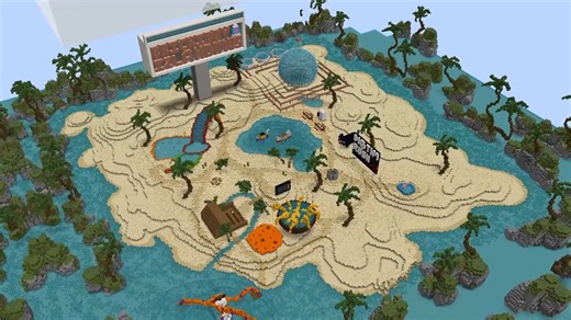 Building a DESERTED ISLAND in Minecraft Build Battle