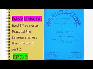 B.ed 2nd semester practical file Language across the Curriculum part ll EPC-3