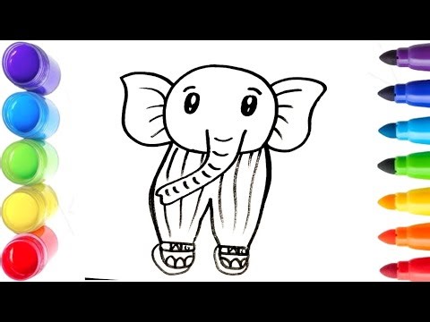How to draw Cute Baby Elephant 🐘 😍 🏡 drawing, painting & colouring