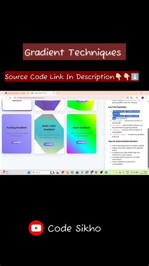 Beautiful Gradient Border Card using HTML CSS 😍 | Web Dev Shorts