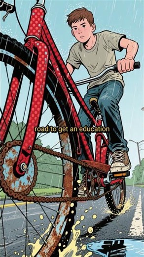 The Old BicycleA boy rode a broken bike to school daily. Education later bought him a car. #facts