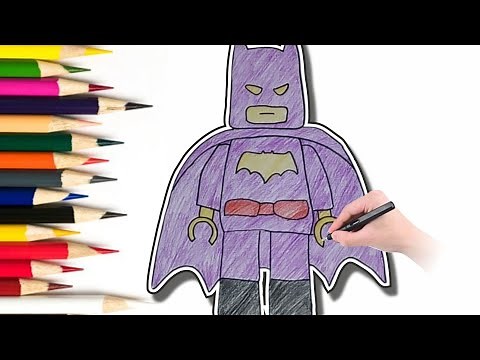 How to Colour LEGO Batman Easy for Kids | Step-by-Step Tutorial Part 2
