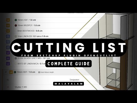 Cutting List From Sketchup | Complete Guide | OpenCutlist Plugin
