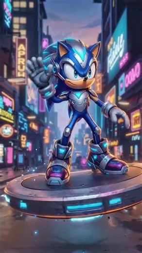 Sonic in Ultra Pro Suit Flying on Hoverboard ⚡🔥 | AI Animation #shorts CDX