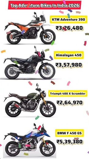 India's Best Adventure Bikes 2026 |#bike #TouringBike #Himalayan450 #KTM390Adventure #BMWF450GS
