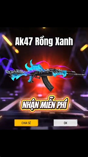 Cách Nhận Miễn Phí Skin AK47 Rồng Xanh Trong Free Fire #freefire #garenafreefire