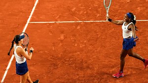 Coco Gauff played her first doubles match at the Olympics today. Here's how she did.