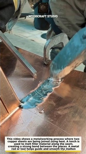 Copper Brazing Seam Technique 🔥 #metalworking #brazing #welding