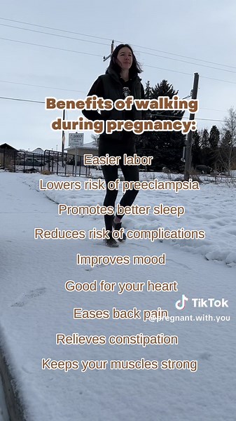 I set a goal in my first trimester that I would walk 1 mile during my 1st trimester 3 days a week, 2 miles in my second trimester 3 days a week, and 3 miles in my 3rd trimester 3 days a week until my midwives suggested I stop. #pregnancyexercises #birthprep #walkingbenefits